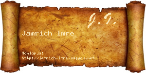Jamrich Imre névjegykártya